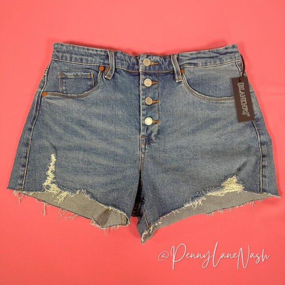 NWT BlankNYC The Barrow Higher Power Shorts In Blue - Picture 2 of 9